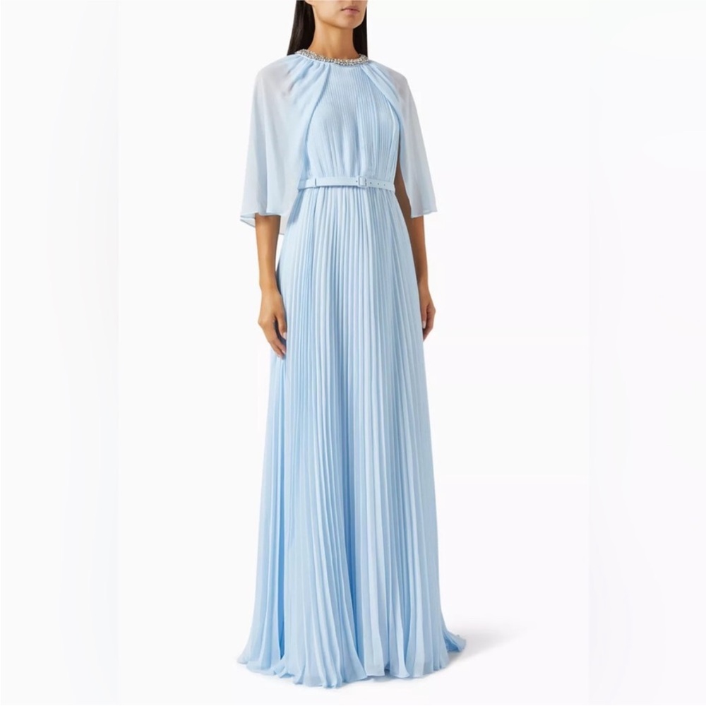 SELF-PORTRAIT Blue Chiffon Cape Maxi Dress, brand new without tags, never worn.